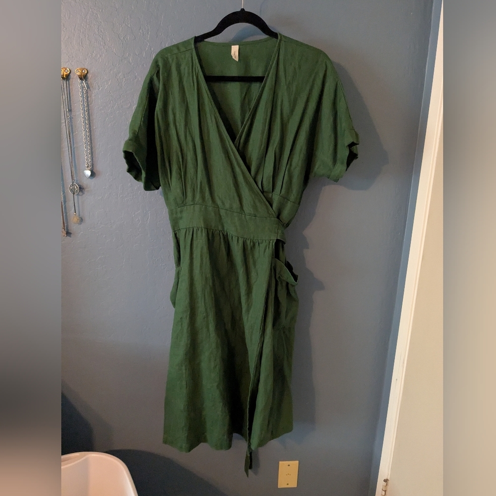 Grae Co Linen Wrap Dress Sz Xl